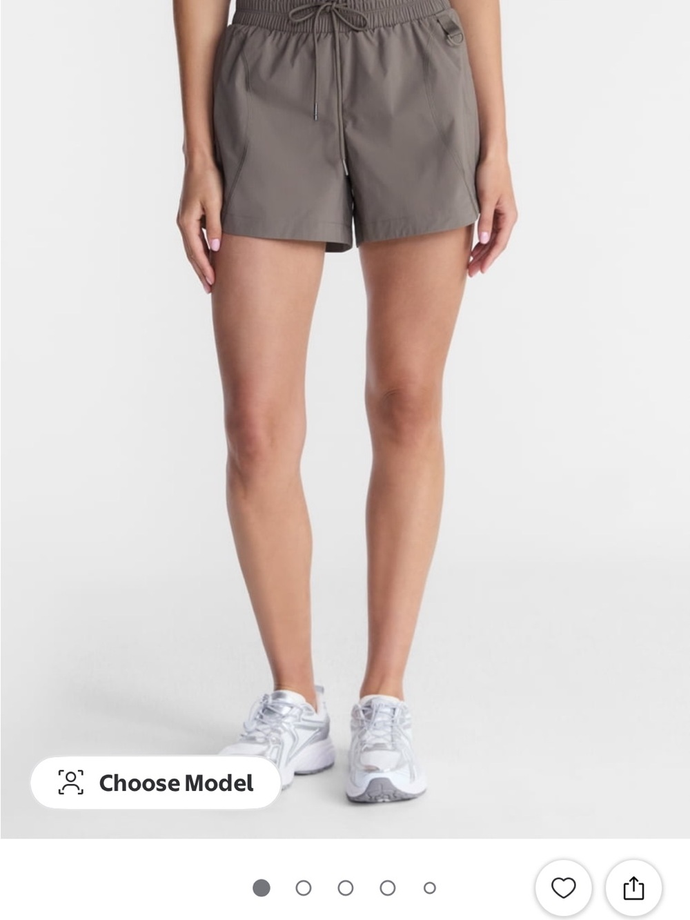 Avia Taupe Elastic-Waist Athletic Shorts